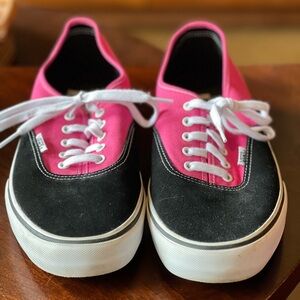 VANS Pink Canvas & Black Size 13 Men's Shoes Lace Up